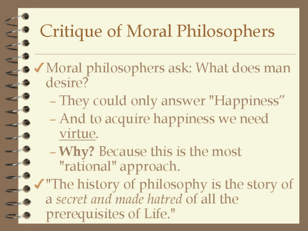 Critique of Moral Philosophers